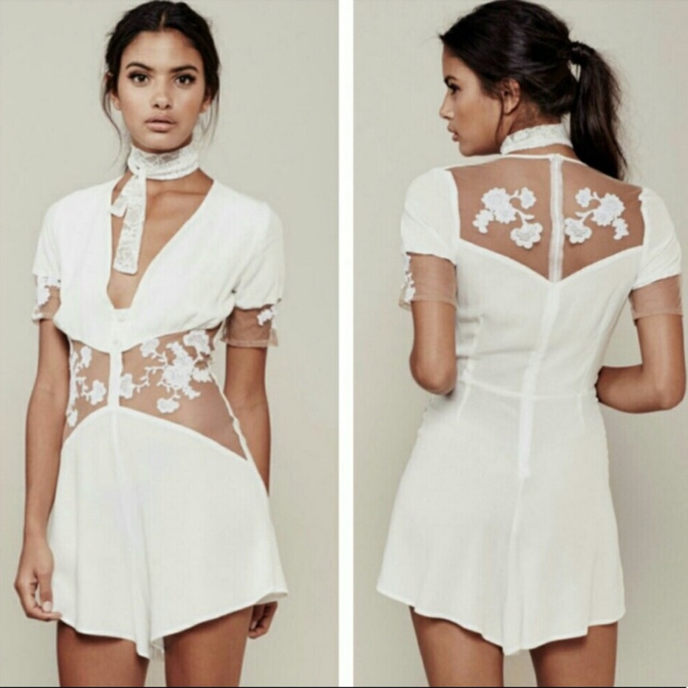 For Love & Lemons white Romper